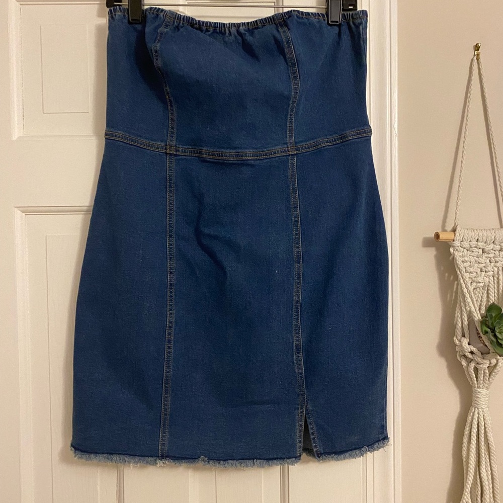 Strapless Denim Dress